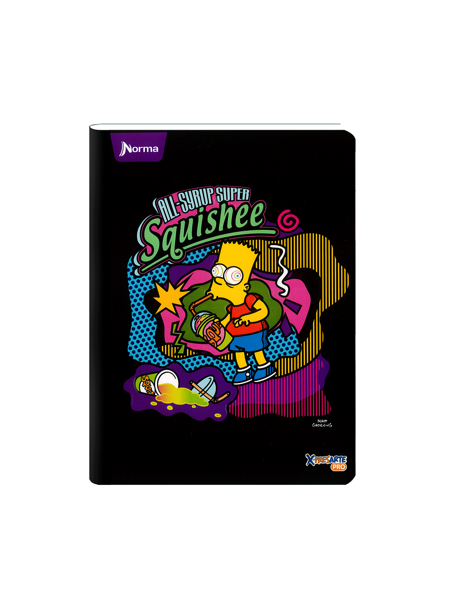 Cuaderno Cosido Norma X-Presarte Simpsons 50 Hojas Cuadros 4