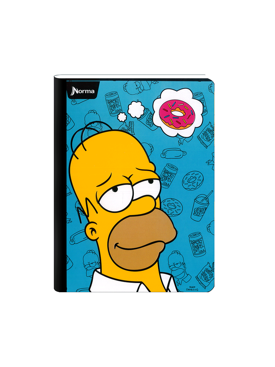 Cuaderno Cosido Norma X-Presarte Simpsons 50 Hojas Cuadros 5