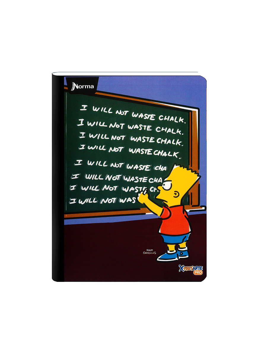 Cuaderno Cosido Norma X-Presarte Simpsons 50 Hojas Cuadros 7