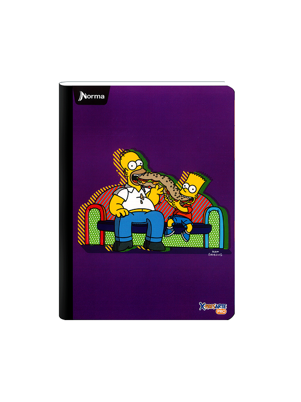 Cuaderno Cosido Norma X-Presarte Simpsons 50 Hojas Cuadros 10