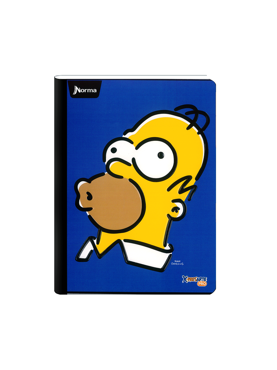 Cuaderno Cosido Norma X-Presarte Simpsons 50 Hojas Cuadros 14