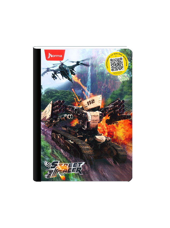 Cuaderno Cosido Pasta Dura Street Racer 80 Hojas Cuadros 2