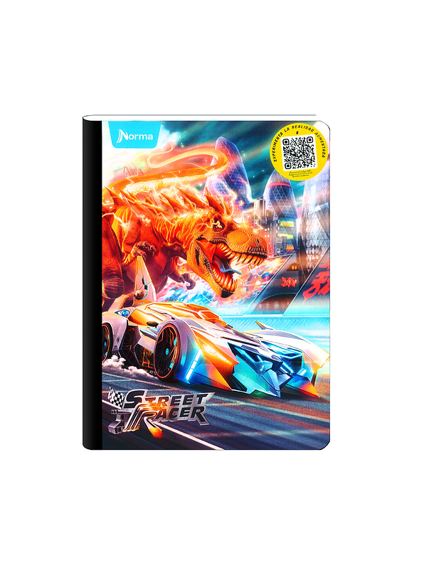 Cuaderno Cosido Pasta Dura Street Racer 80 Hojas Cuadros 8