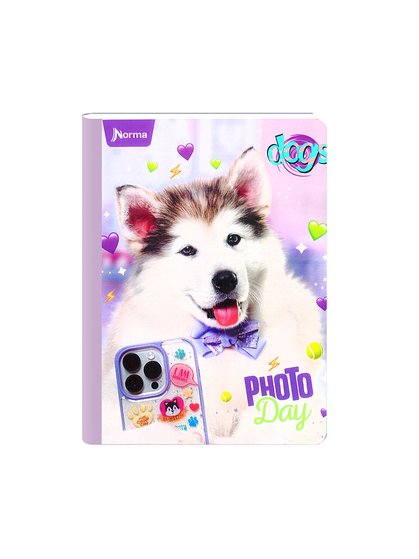 Cuaderno Cosido Norma Dogs 100 Hojas Cuadros  4
