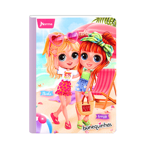 Cuaderno Cosido Norma Bonequinhas Dolls 50 Hojas Cuadros