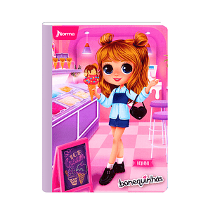 Cuaderno Cosido Norma Bonequinhas Dolls 50 Hojas Cuadros