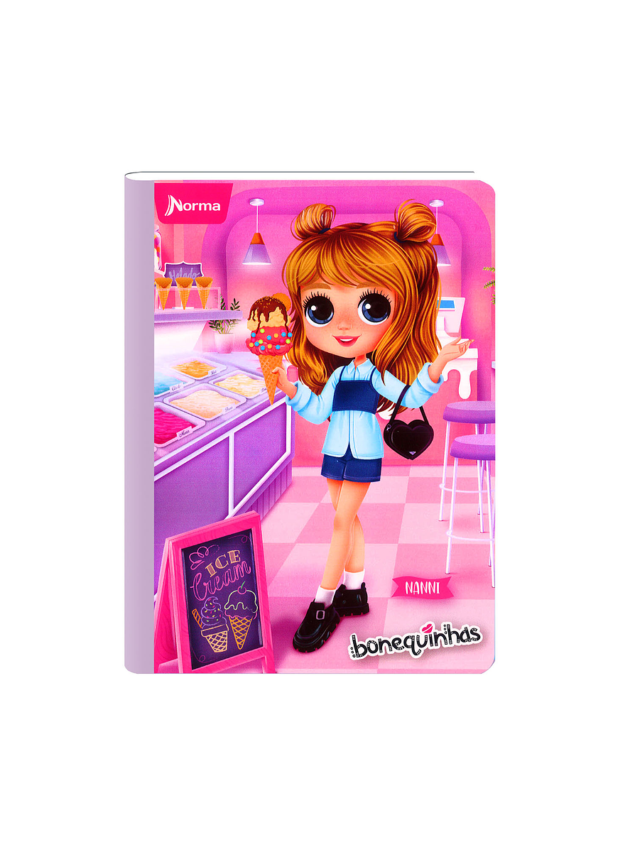 Cuaderno Cosido Norma Bonequinhas Dolls 50 Hojas Cuadros 2