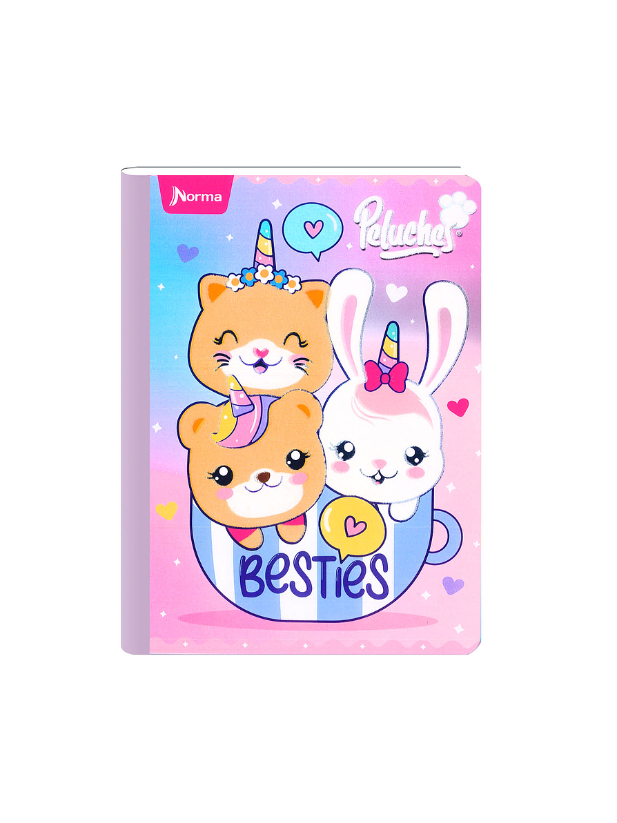 Cuaderno Cosido Peluches Fantasy 100 Hojas Cuadros 4