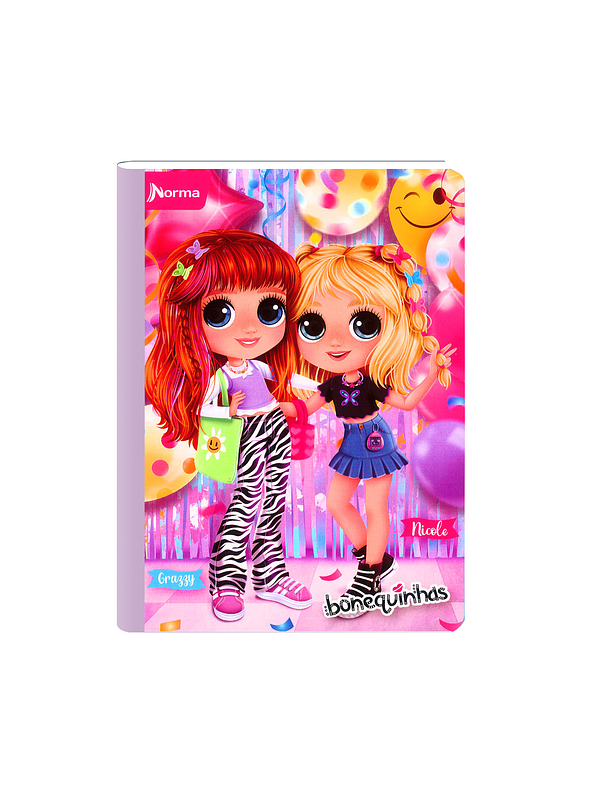 Cuaderno Cosido Bonequinhas 100 Hojas Cuadros 4