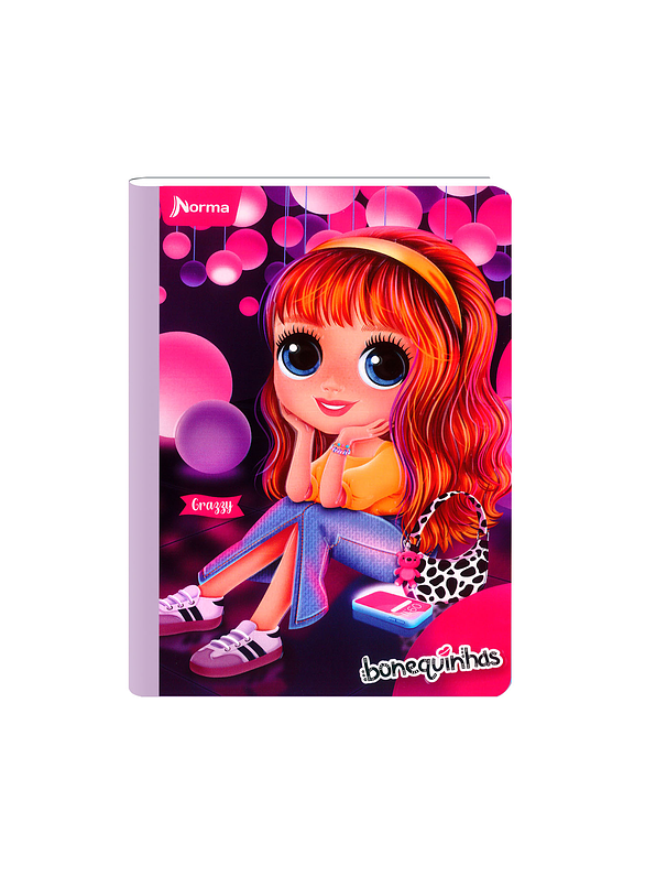 Cuaderno Cosido Bonequinhas 100 Hojas Cuadros 8