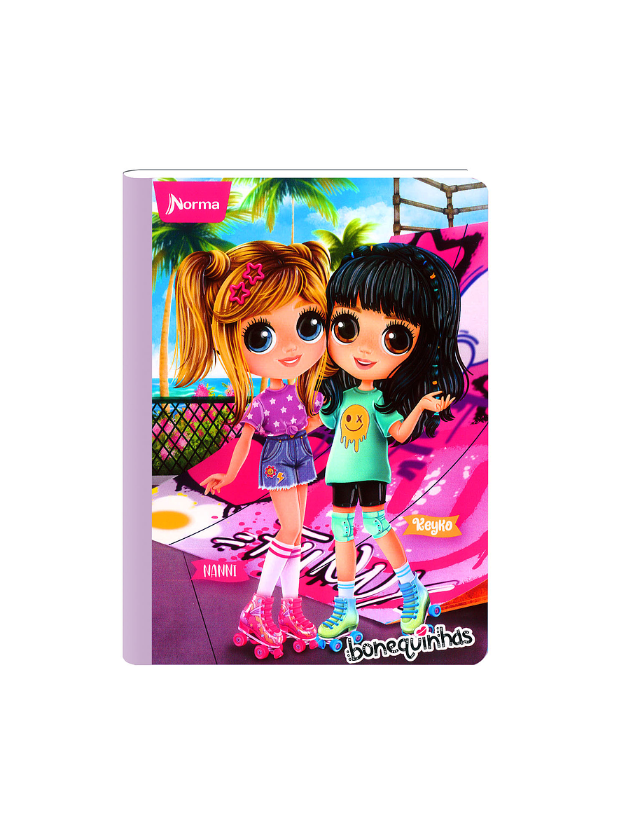 Cuaderno Cosido Bonequinhas 100 Hojas Cuadros 10