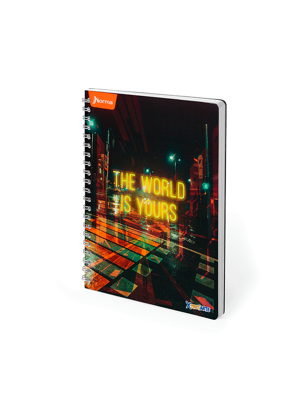 Cuaderno Argollado Pasta Dura X-Presarte 80 Hojas Cuadros Masculino 7