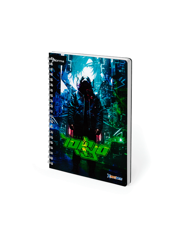 Cuaderno Argollado Pasta Dura X-Presarte 80 Hojas Cuadros Masculino 8