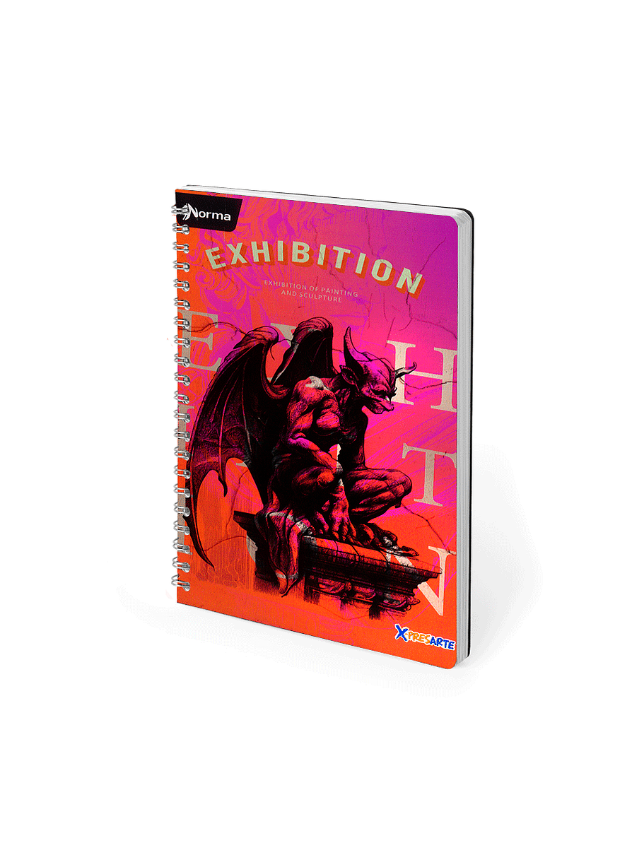 Cuaderno Argollado Pasta Dura X-Presarte 80 Hojas Cuadros Masculino 9