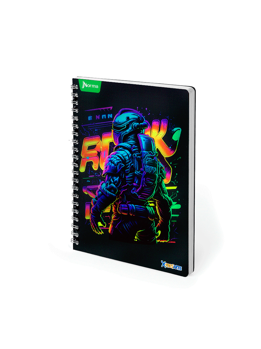 Cuaderno Argollado Pasta Dura X-Presarte 80 Hojas Cuadros Masculino 14