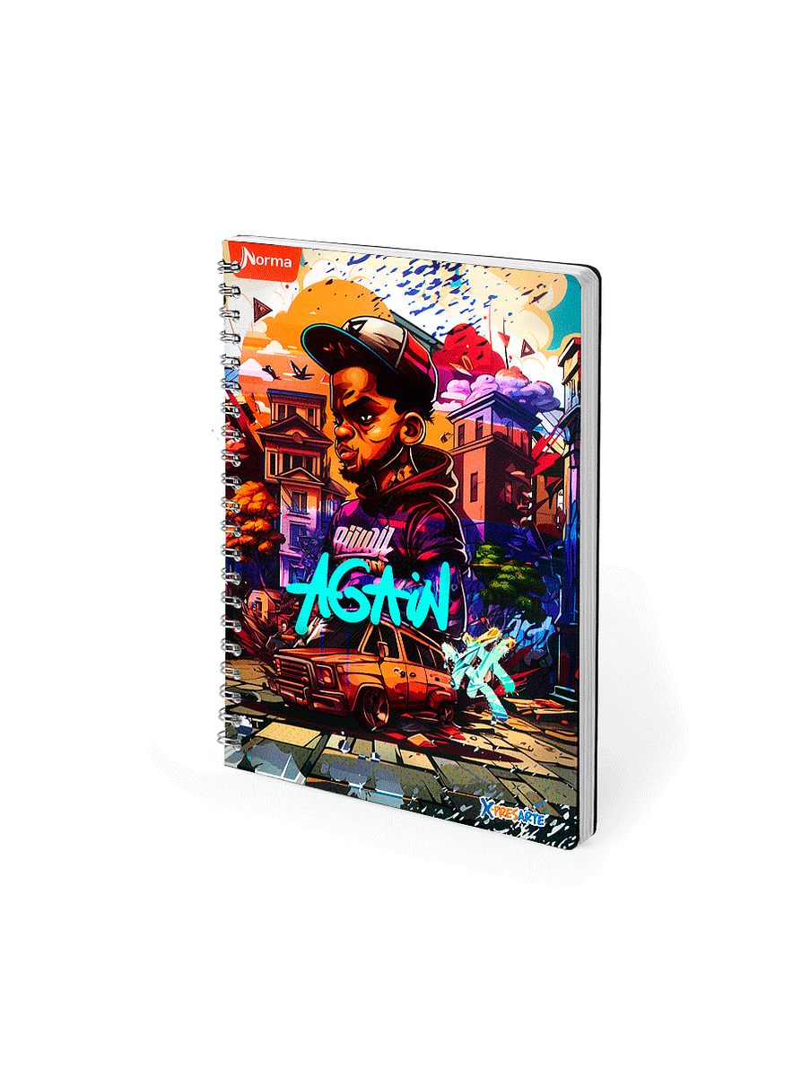 Cuaderno Argollado Pasta Dura X-Presarte 80 Hojas Cuadros Masculino 17