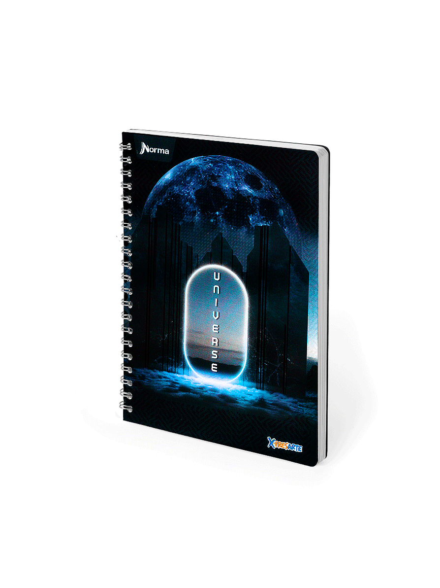 Cuaderno Argollado Pasta Dura X-Presarte 80 Hojas Cuadros Masculino 18