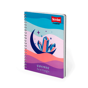 Cuaderno Argollado Pasta Dura Master Femenino 80 Hojas Cuadros 