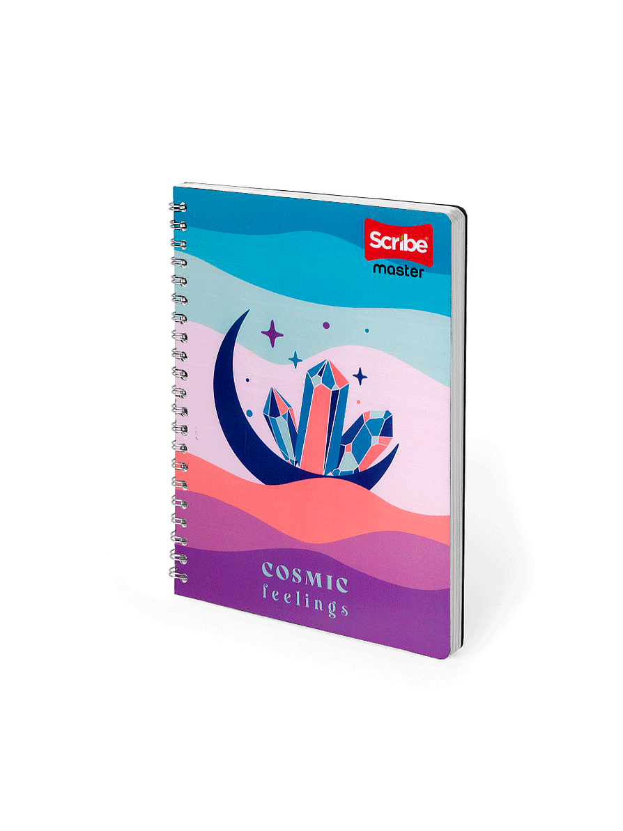 Cuaderno Argollado Pasta Dura Master Femenino 80 Hojas Cuadros  2