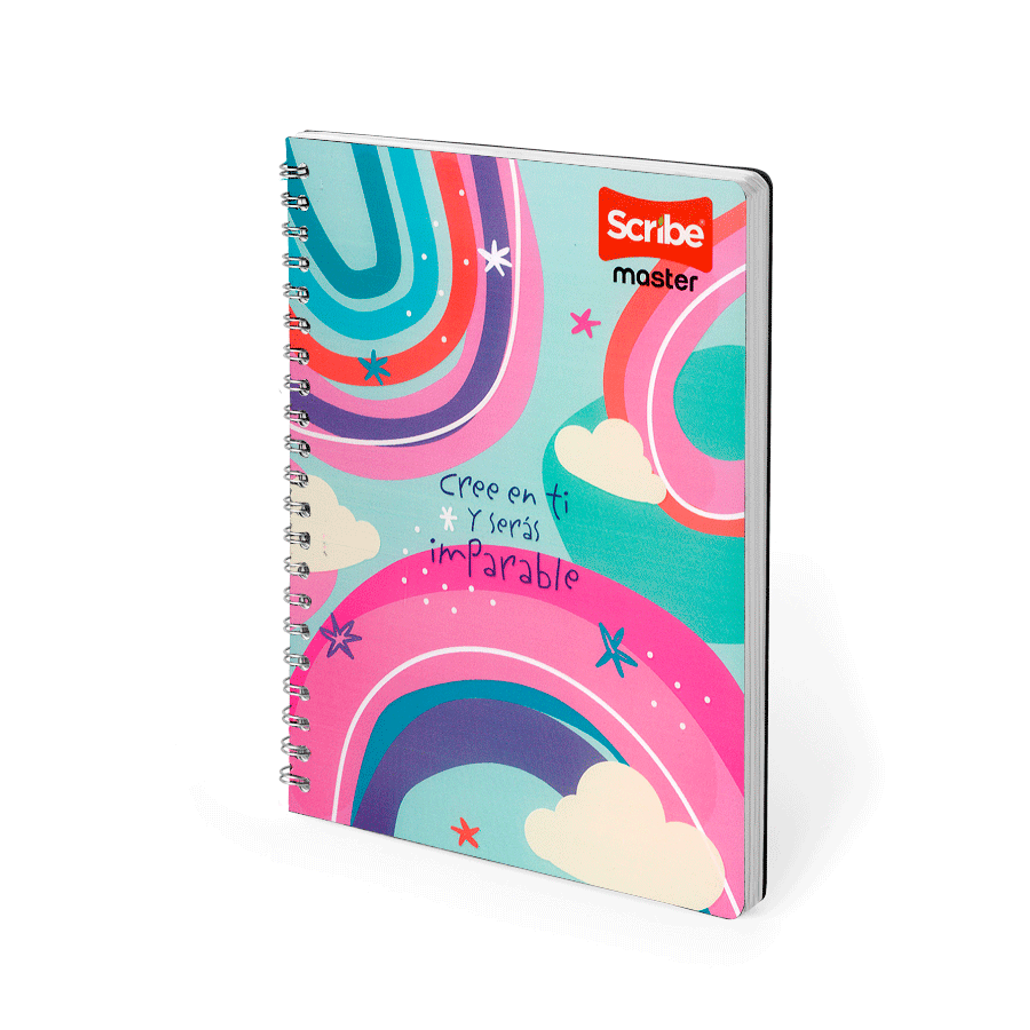 Cuaderno Argollado Pasta Dura Master Femenino 80 Hojas Cuadros  3