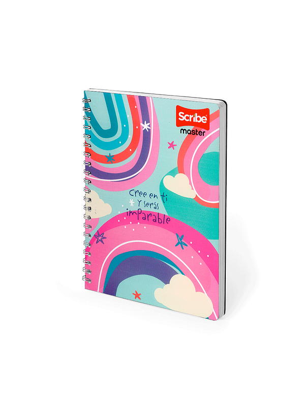 Cuaderno Argollado Pasta Dura Master Femenino 80 Hojas Cuadros  3