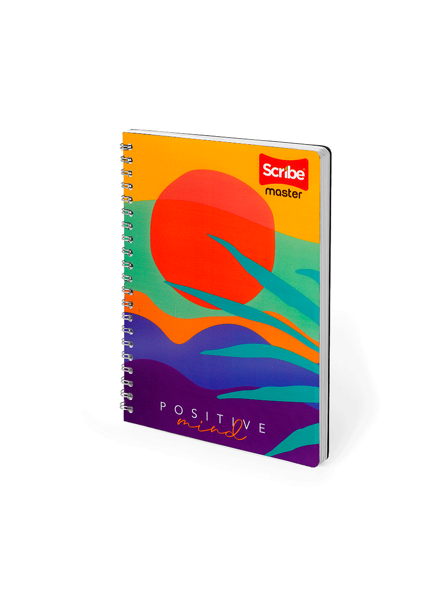 Cuaderno Argollado Pasta Dura Master Femenino 80 Hojas Cuadros  5