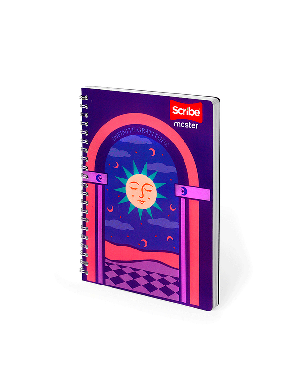 Cuaderno Argollado Pasta Dura Master Femenino 80 Hojas Cuadros  6