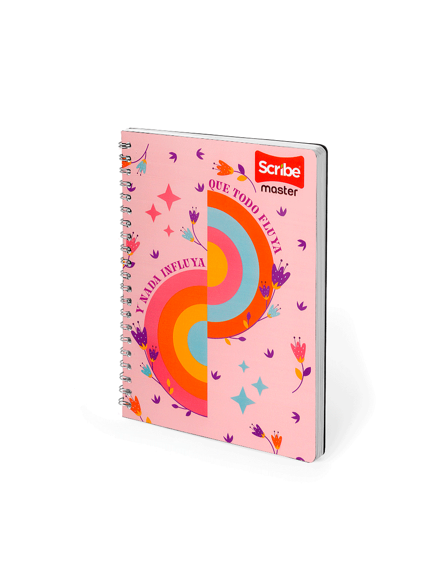 Cuaderno Argollado Pasta Dura Master Femenino 80 Hojas Cuadros  7
