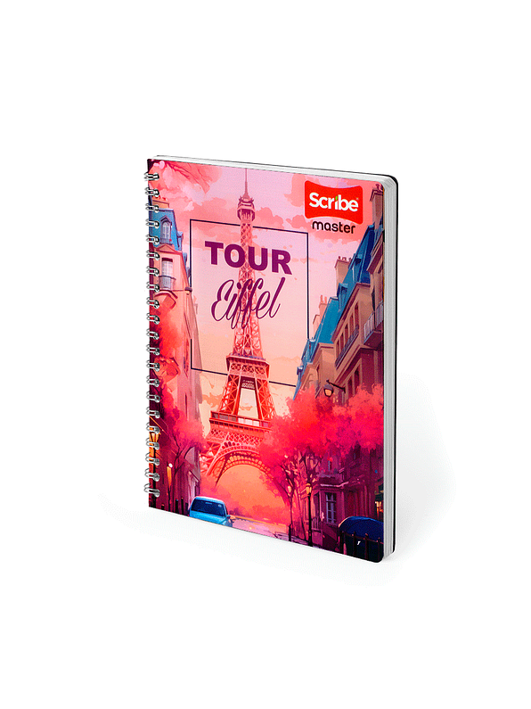 Cuaderno Argollado Pasta Dura Master Femenino 80 Hojas Cuadros  8