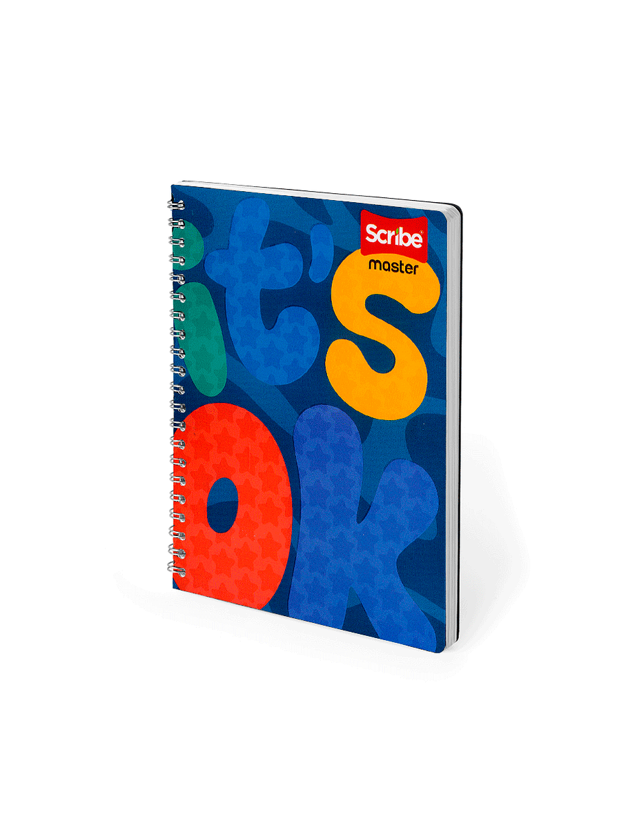 Cuaderno Argollado Pasta Dura Master Femenino 80 Hojas Cuadros  9