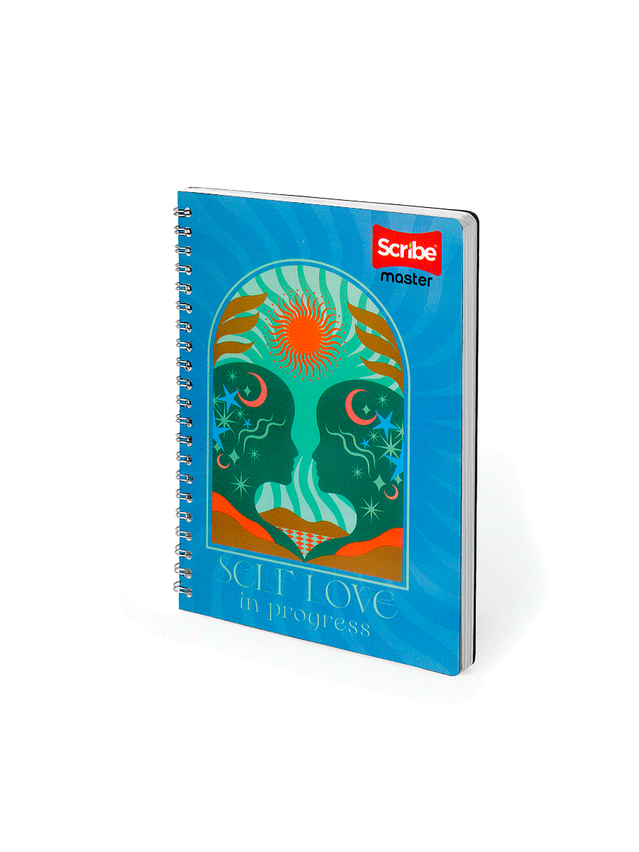 Cuaderno Argollado Pasta Dura Master Femenino 80 Hojas Cuadros  10