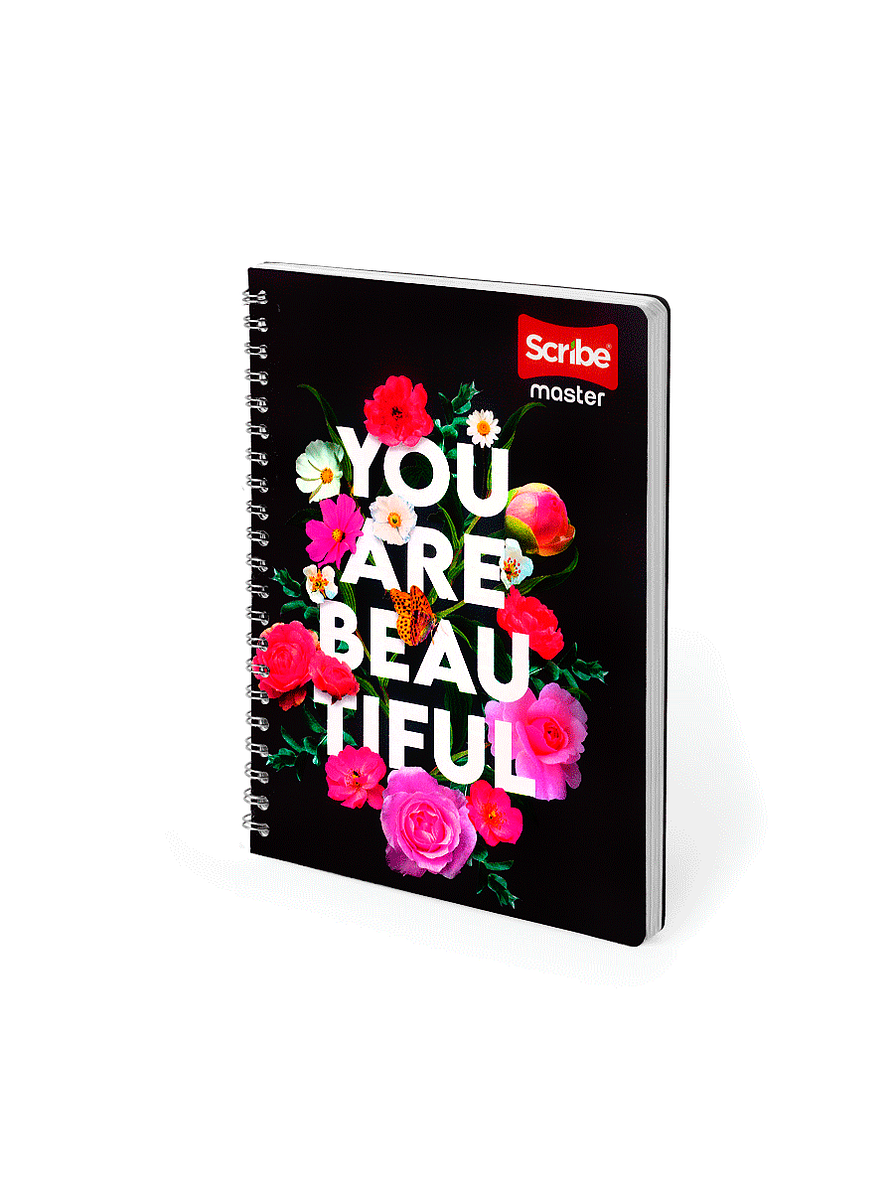 Cuaderno Argollado Pasta Dura Master Femenino 80 Hojas Cuadros  11