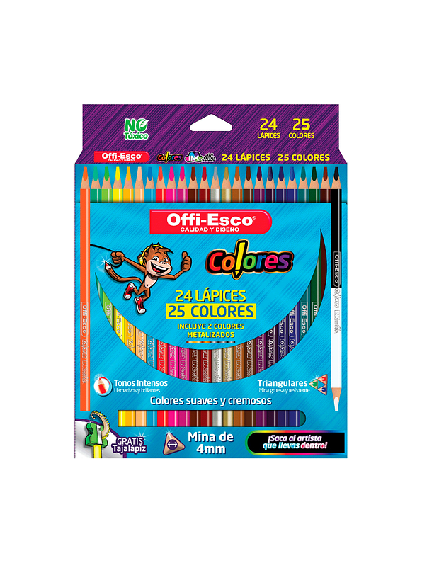 Colores Triangulares Offi-Esco 24 lápices / 25 colores 1
