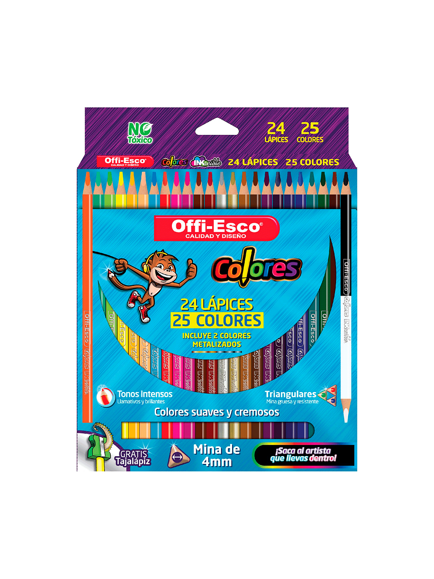 Colores Triangulares Offi-Esco 24 lápices / 25 colores 1