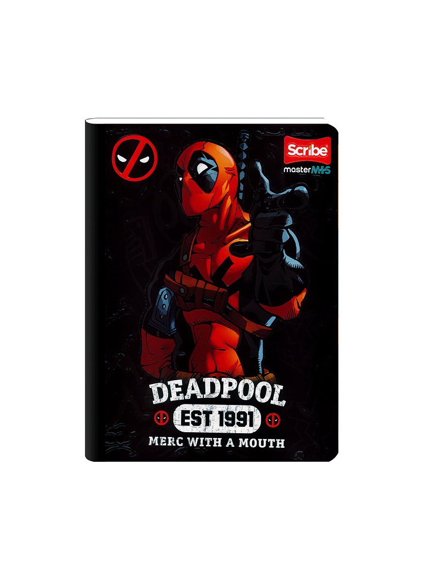 Cuaderno Cosido Deadpool 100 Hojas Cuadros  7