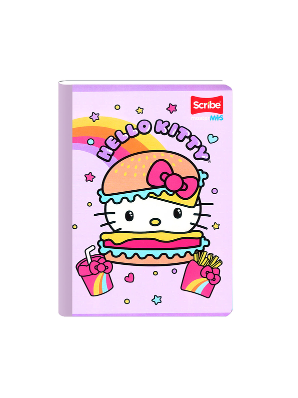 Cuaderno Cosido Scribe Hello Kity 100 Hojas Cuadros 3