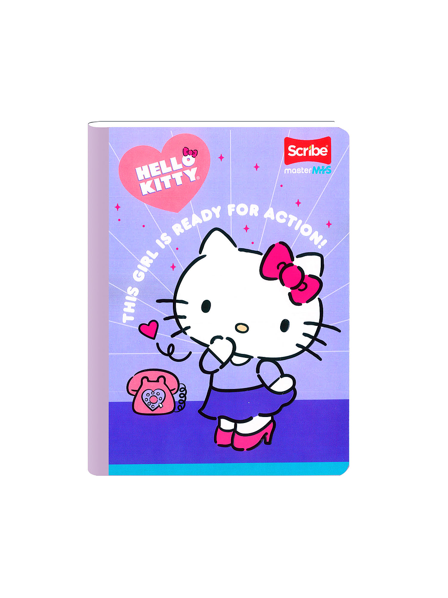 Cuaderno Cosido Scribe Hello Kity 100 Hojas Cuadros 8