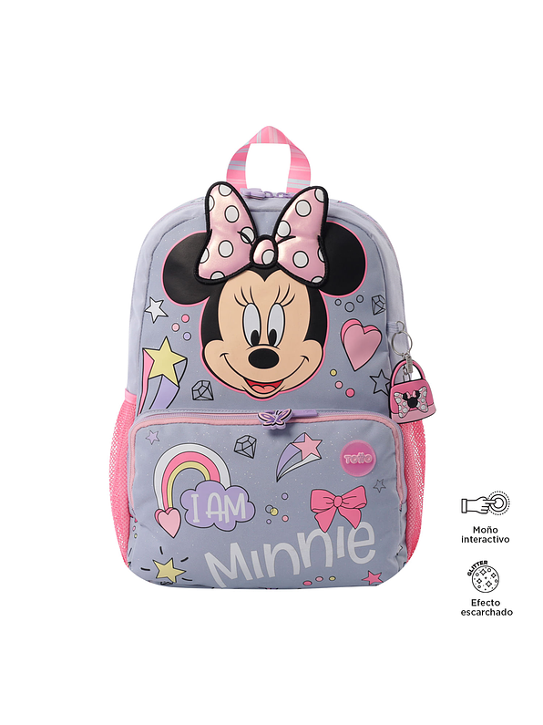 Morral Totto Para Niña Minnie Mediano Gris 1