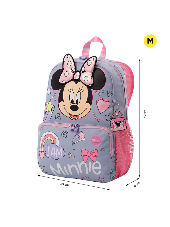Morral Totto Para Niña Minnie Mediano Gris 2