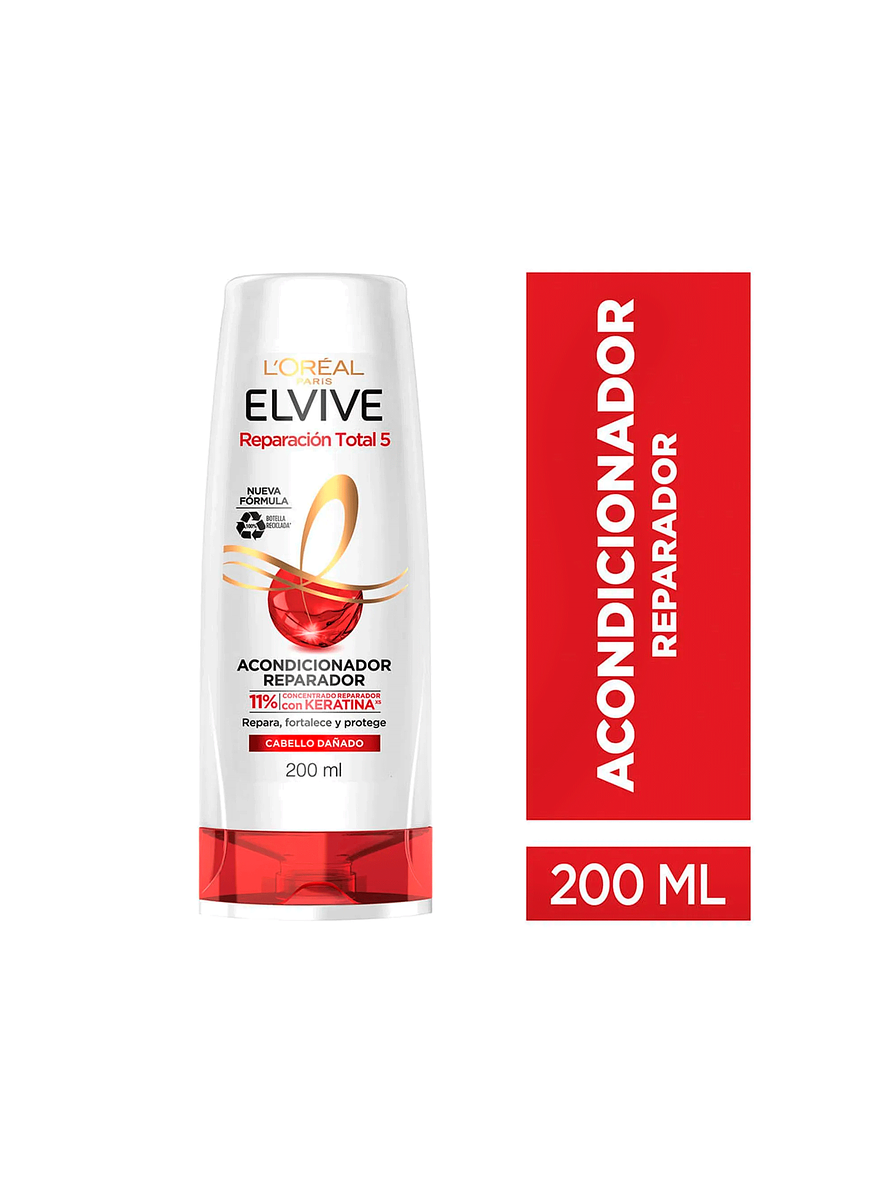 Acondicionador  Elvive Reparación Total 5 Reparador Cabello Dañado 200 ml 2