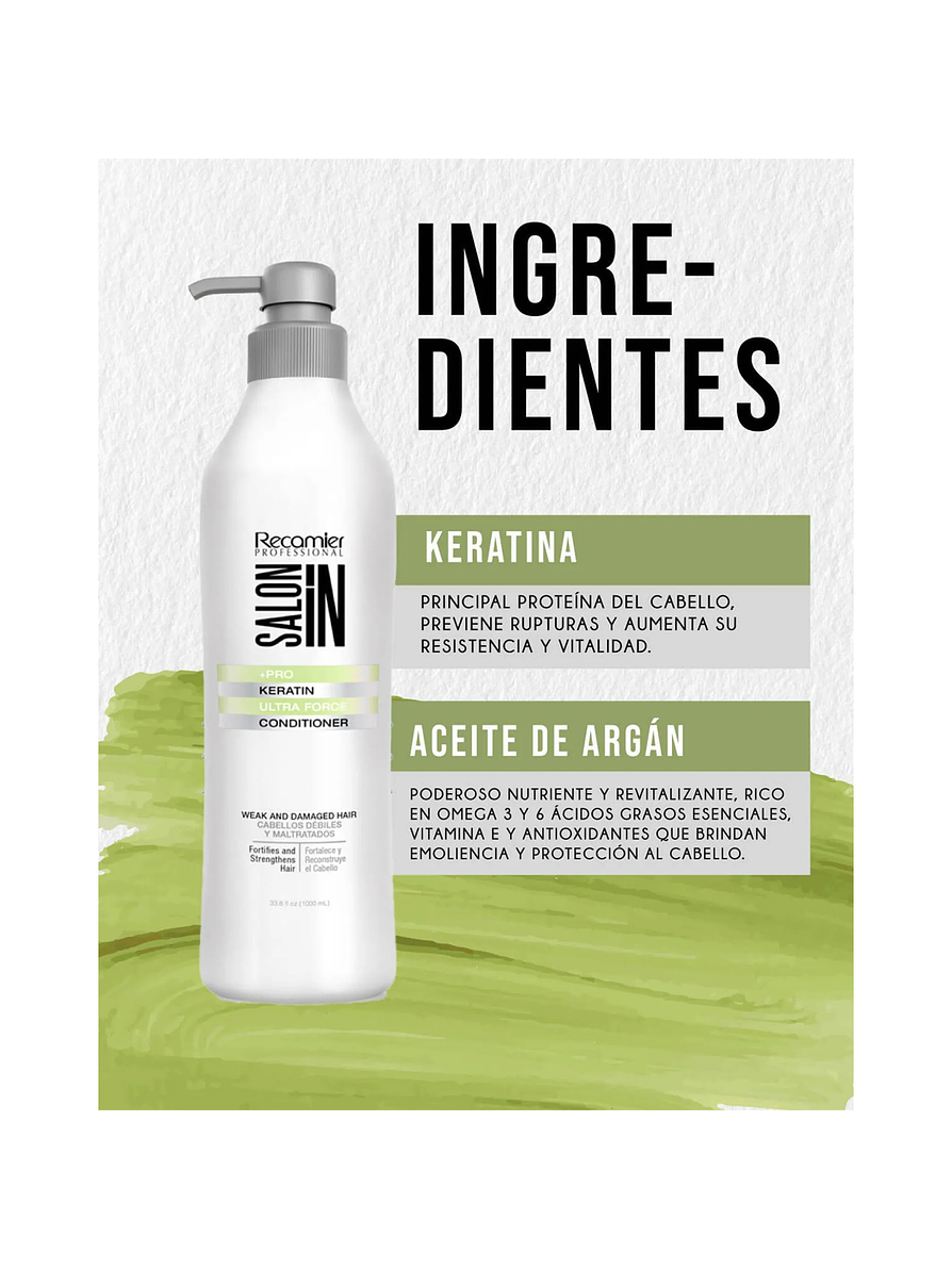 Acondicionador Keratin Ultra Force Salon In 1000 ml 2