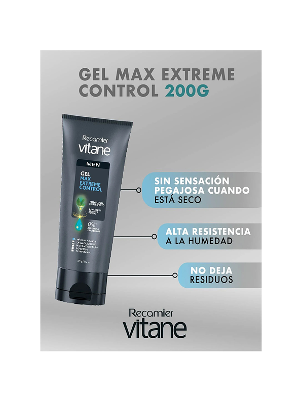 Gel Max Xtrem Control Vitane Men 250 g 2