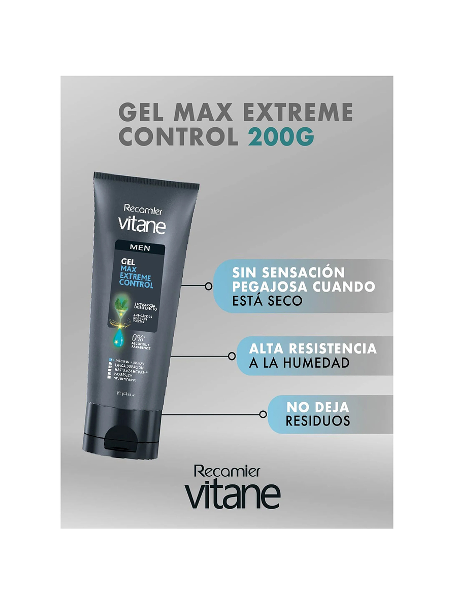 Gel Max Xtrem Control Vitane Men 250 g 2
