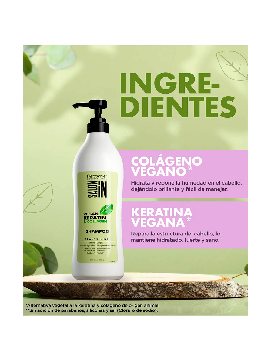 Shampoo Vegan Keratin Collagen x 1000 ml 2