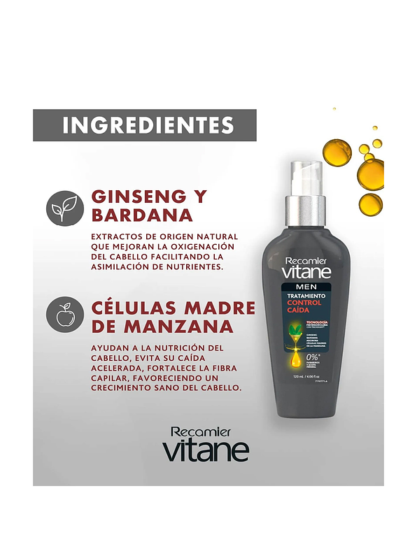 Tratamiento Control Caída Men Vitane 120 ml 2