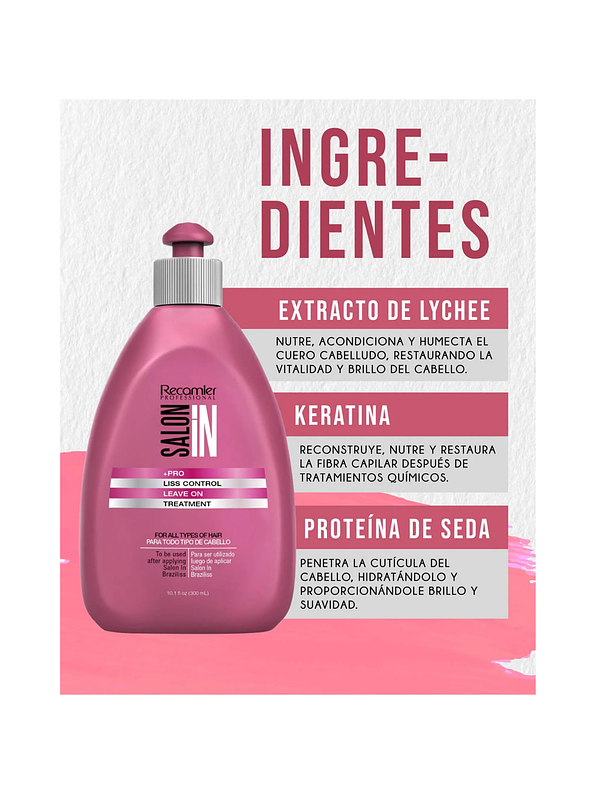Tratamiento sin enjuague Liss Control Salon In 300 ml 2