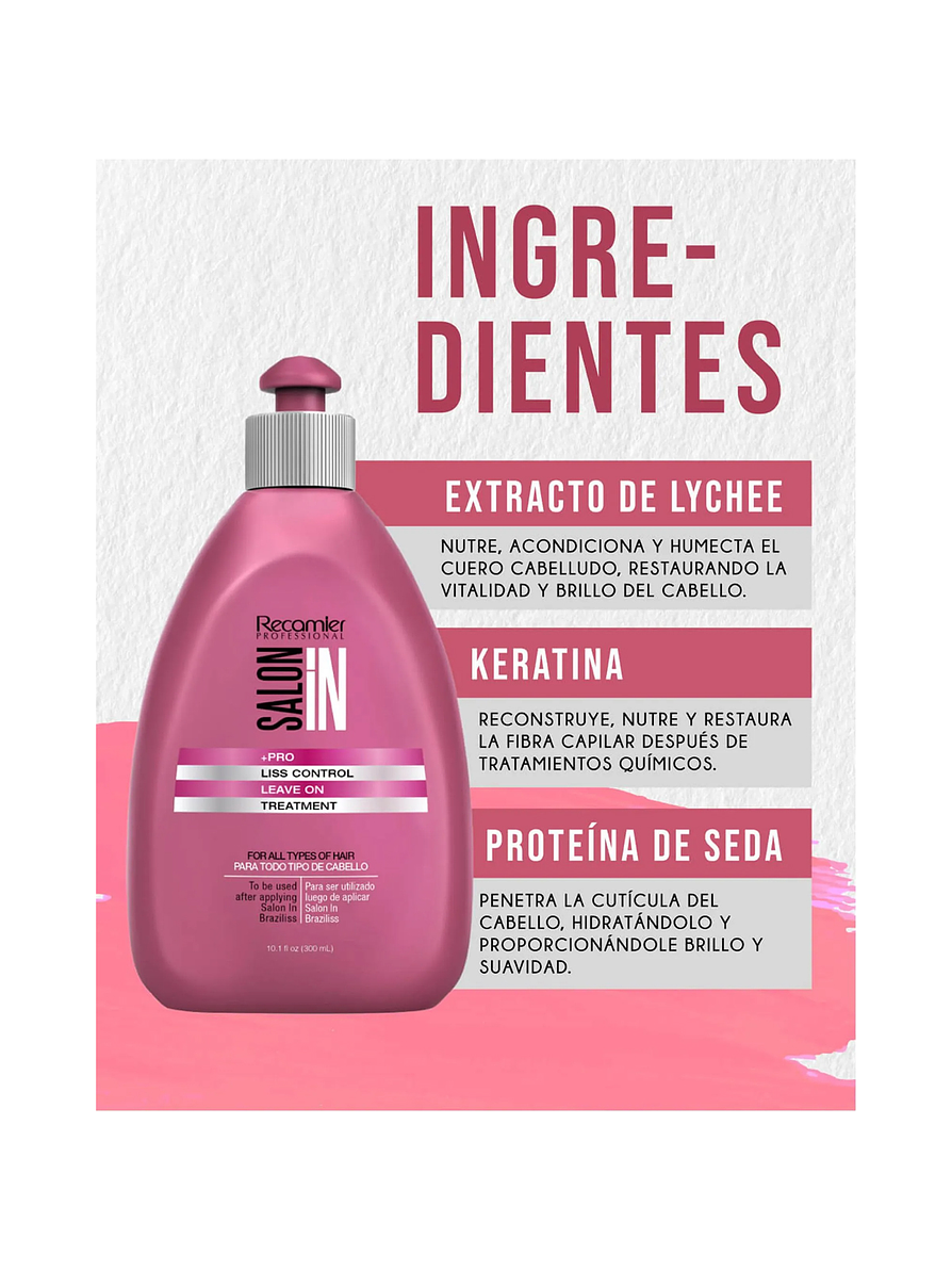 Tratamiento sin enjuague Liss Control Salon In 300 ml 2