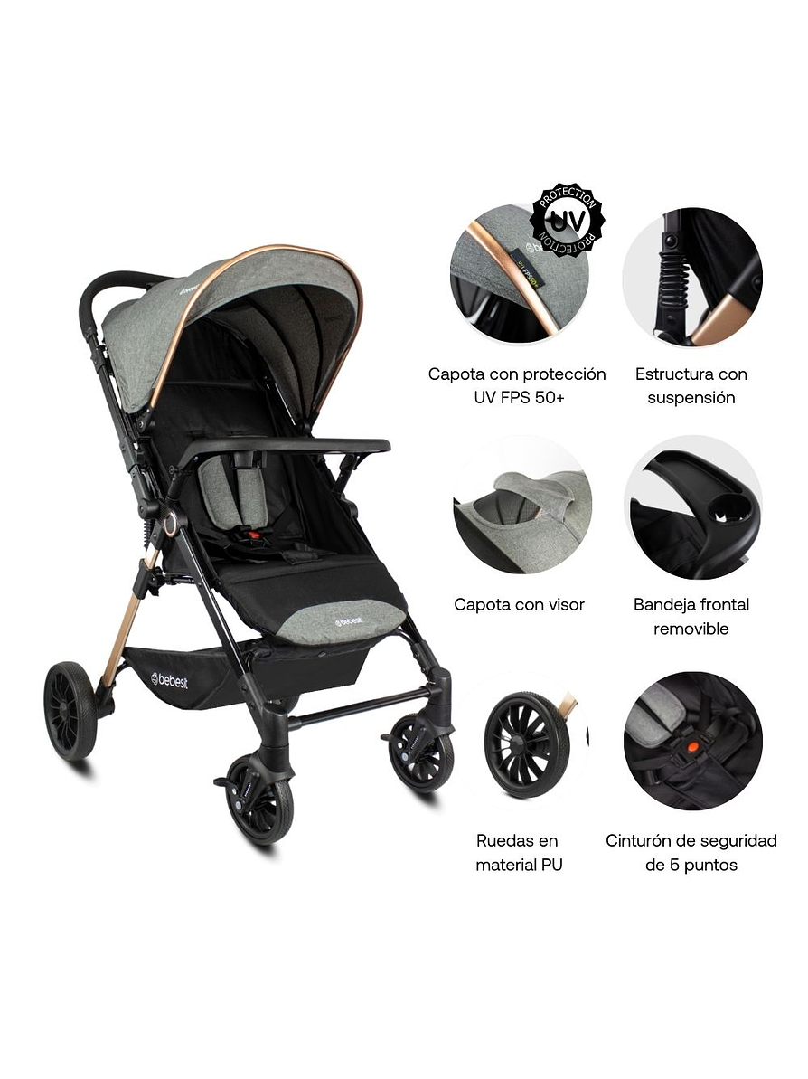 Coche Reversible City Gray 2