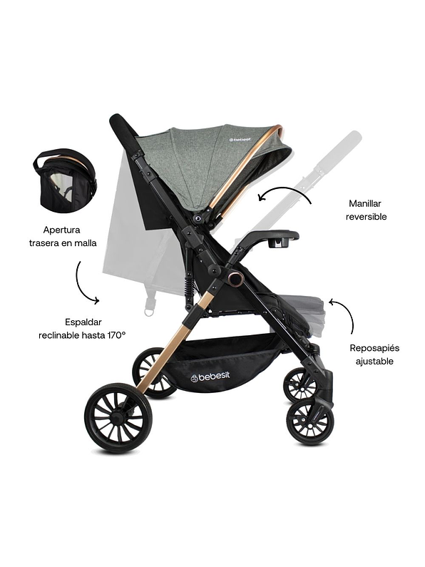 Coche Reversible City Gray 4