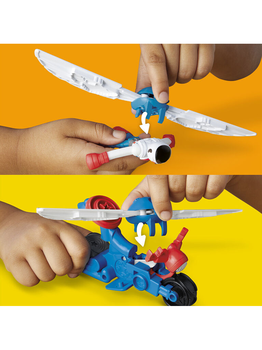 Play Doh Marvel Capitán América moto cortadora Hasbro 4